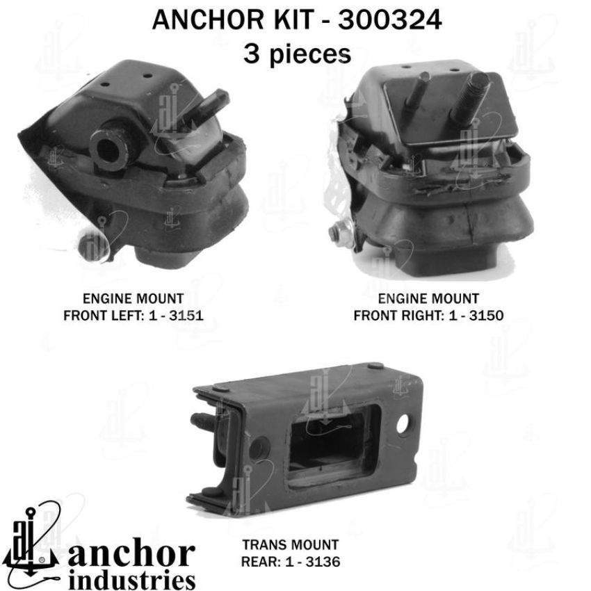 ANCHOR MOUNTS 300324 ENGINE MNT KIT