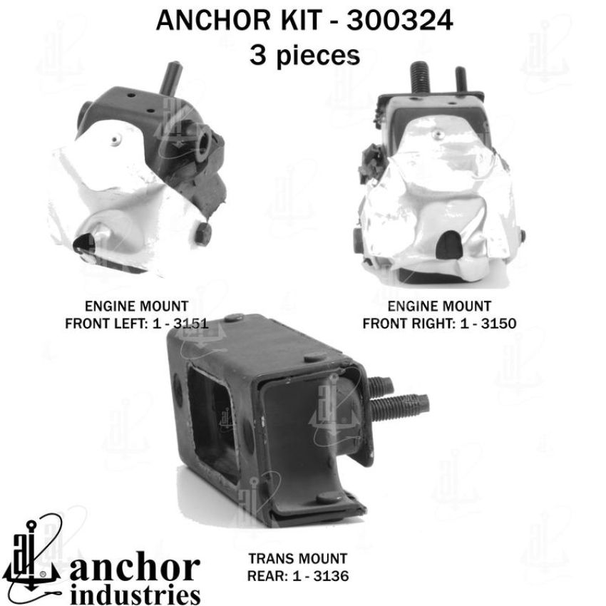 ANCHOR MOUNTS 300324 ENGINE MNT KIT