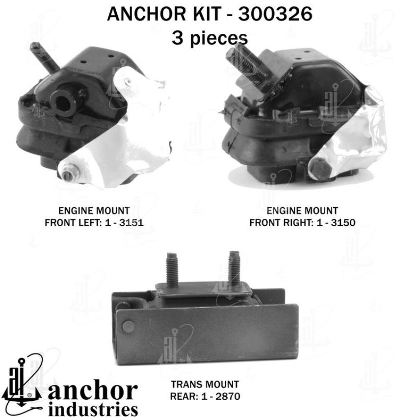 ANCHOR MOUNTS 300326 ENGINE MNT KIT