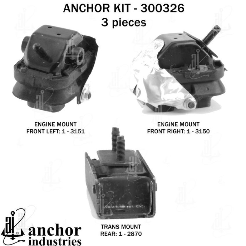 ANCHOR MOUNTS 300326 ENGINE MNT KIT