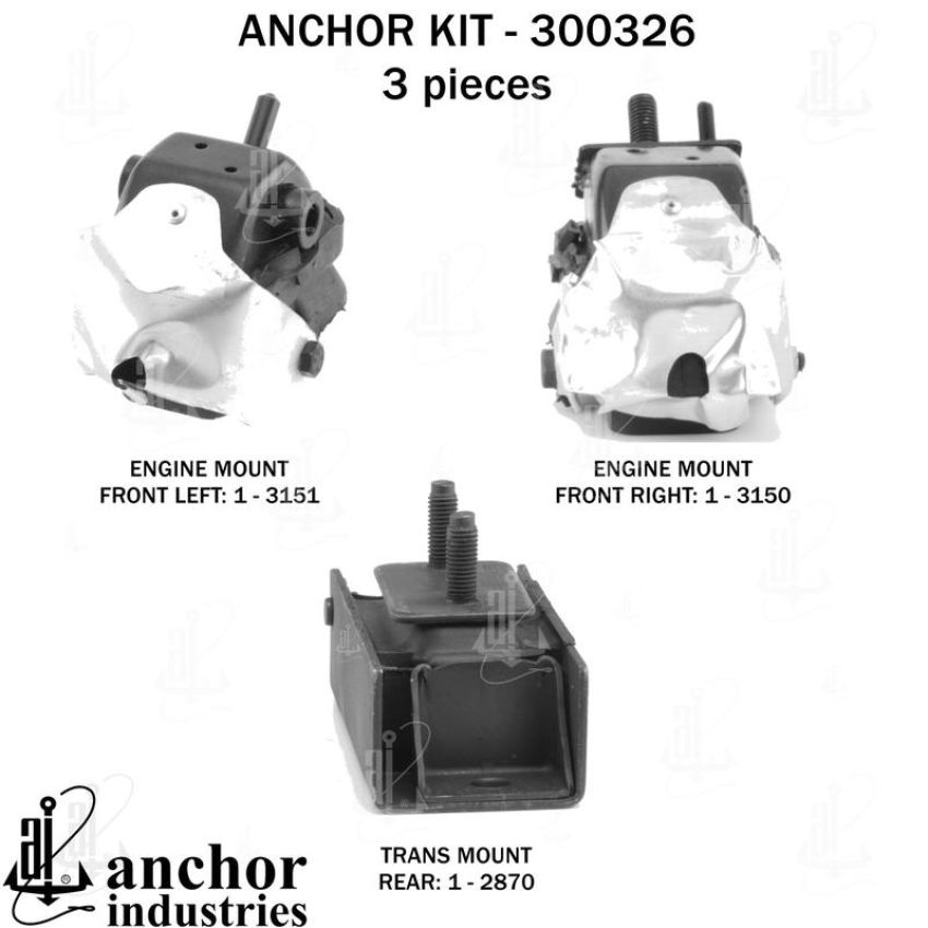 ANCHOR MOUNTS 300326 ENGINE MNT KIT