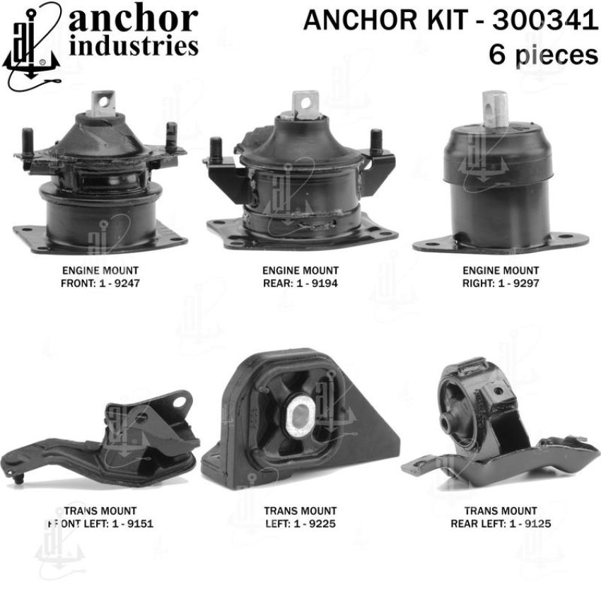 ANCHOR MOUNTS 300341 ENGINE MNT KIT