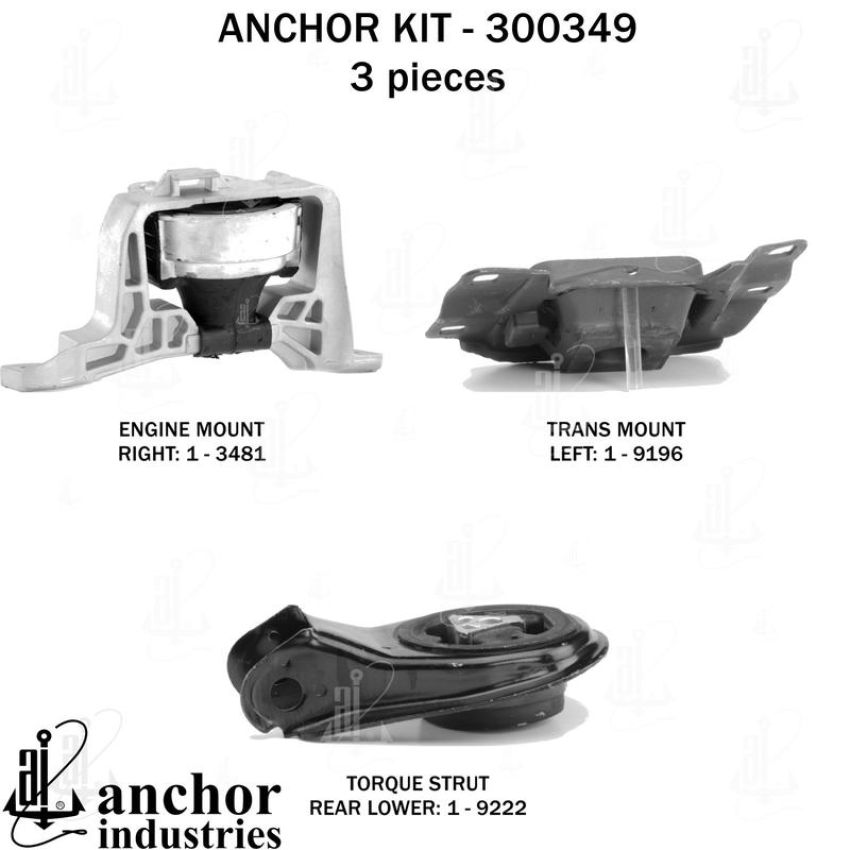 ANCHOR MOUNTS 300349 ENGINE MNT KIT