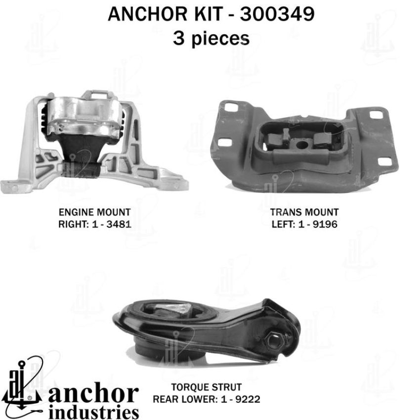 ANCHOR MOUNTS 300349 ENGINE MNT KIT