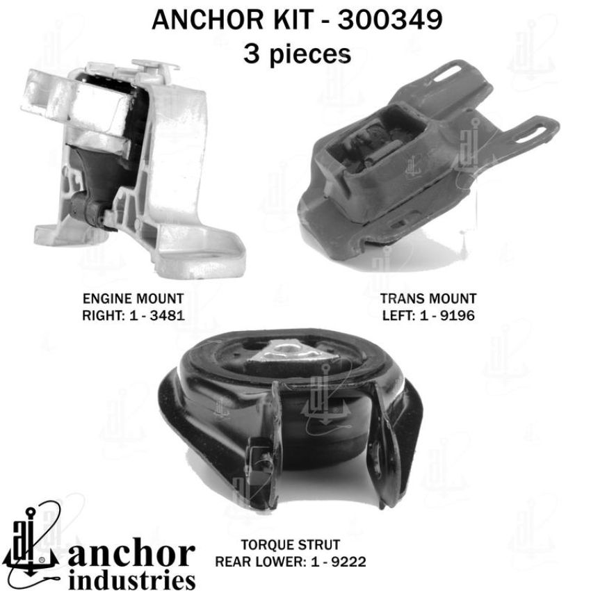 ANCHOR MOUNTS 300349 ENGINE MNT KIT