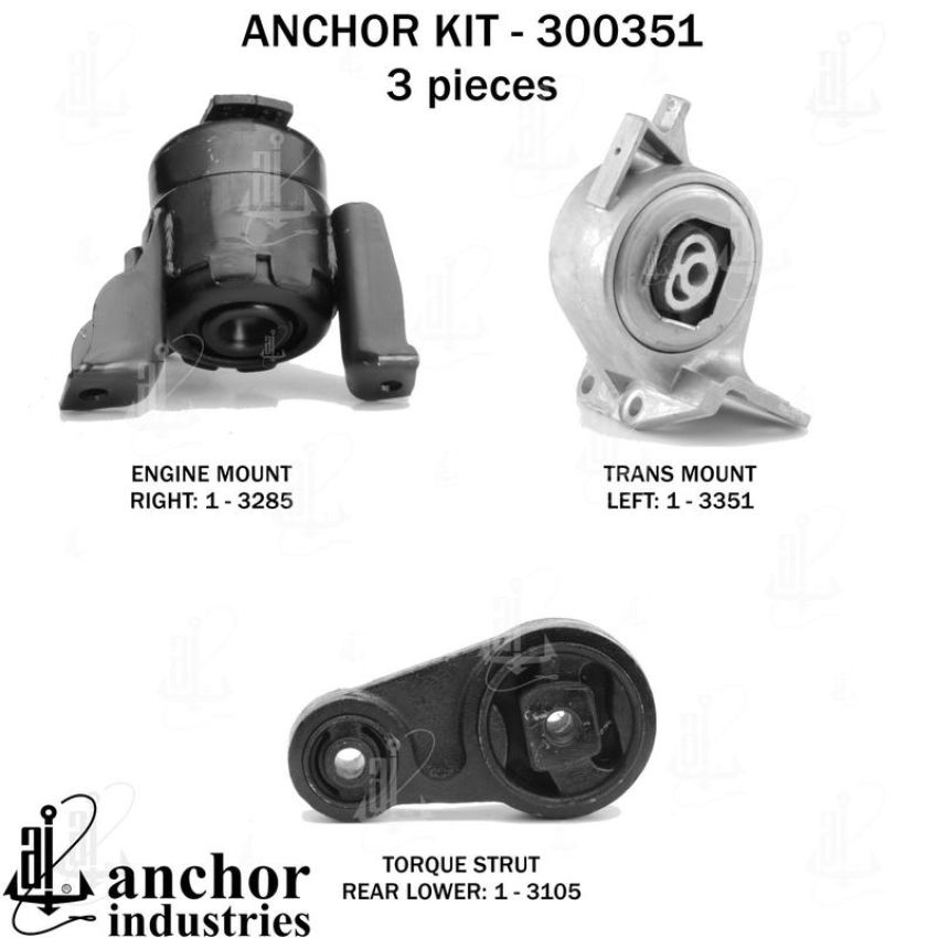 ANCHOR MOUNTS 300351 ENGINE MNT KIT