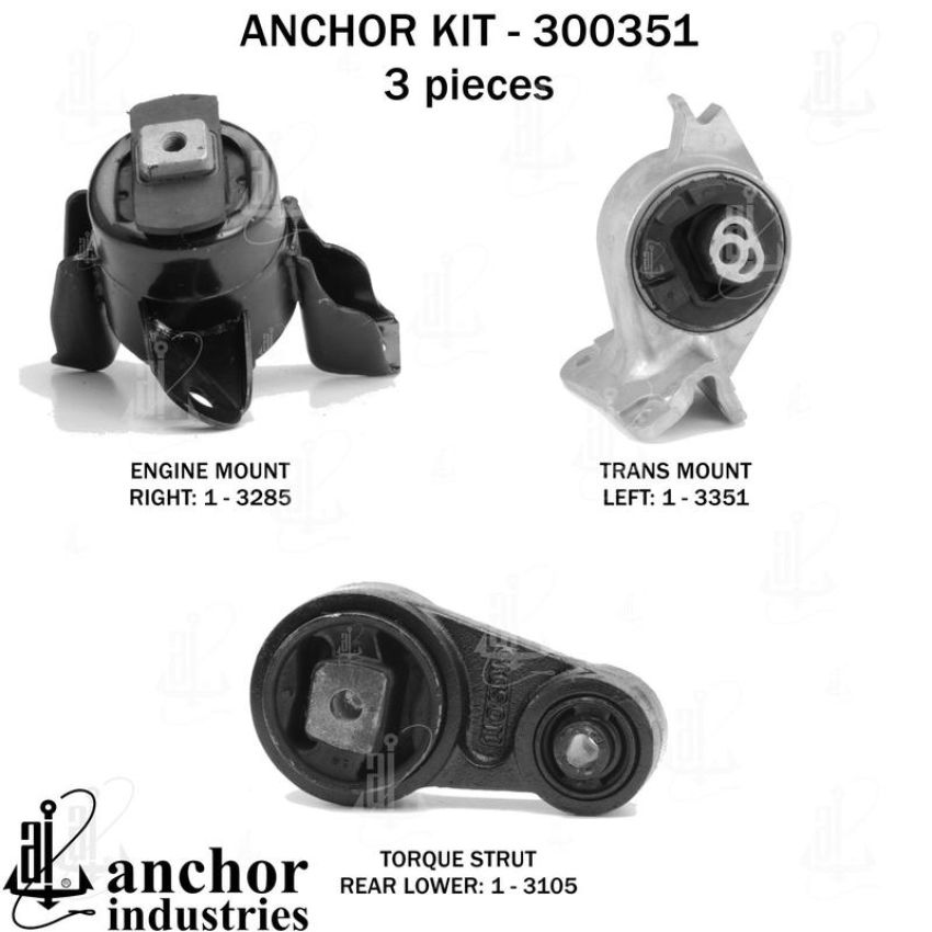 ANCHOR MOUNTS 300351 ENGINE MNT KIT
