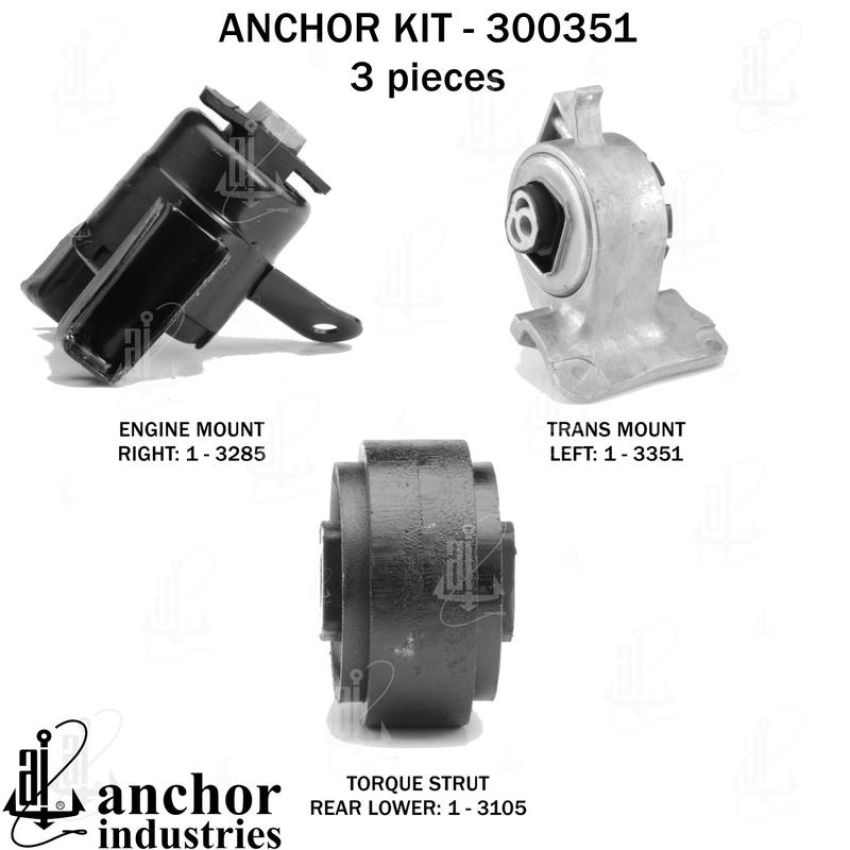 ANCHOR MOUNTS 300351 ENGINE MNT KIT