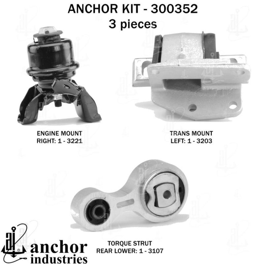 ANCHOR MOUNTS 300352 ENGINE MNT KIT