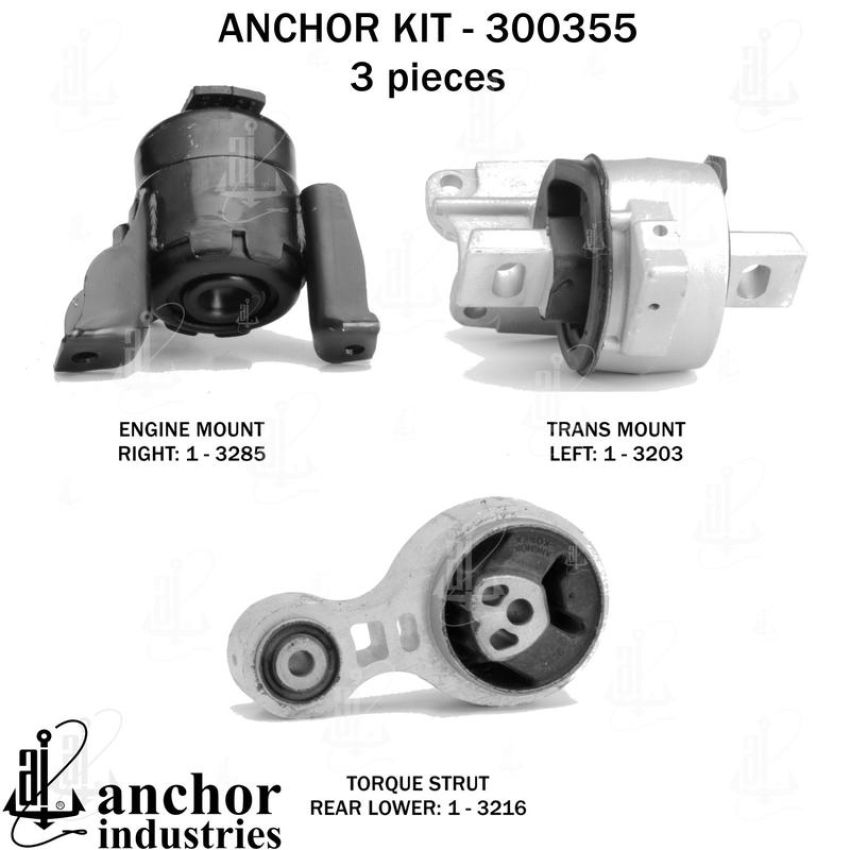 ANCHOR MOUNTS 300355 ENGINE MNT KIT