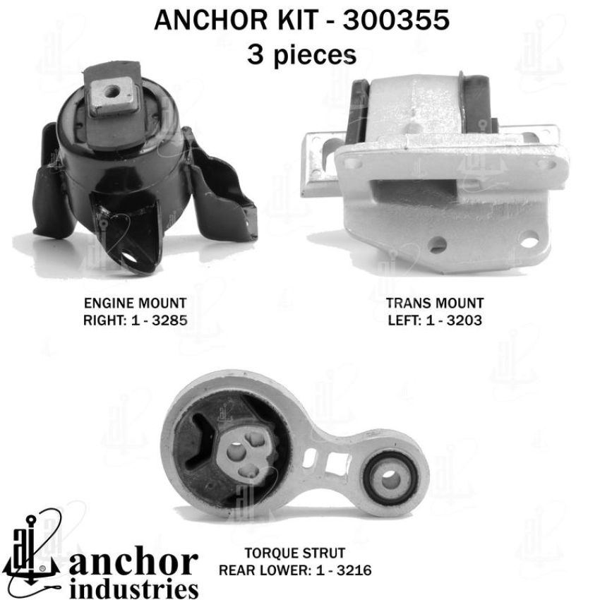 ANCHOR MOUNTS 300355 ENGINE MNT KIT