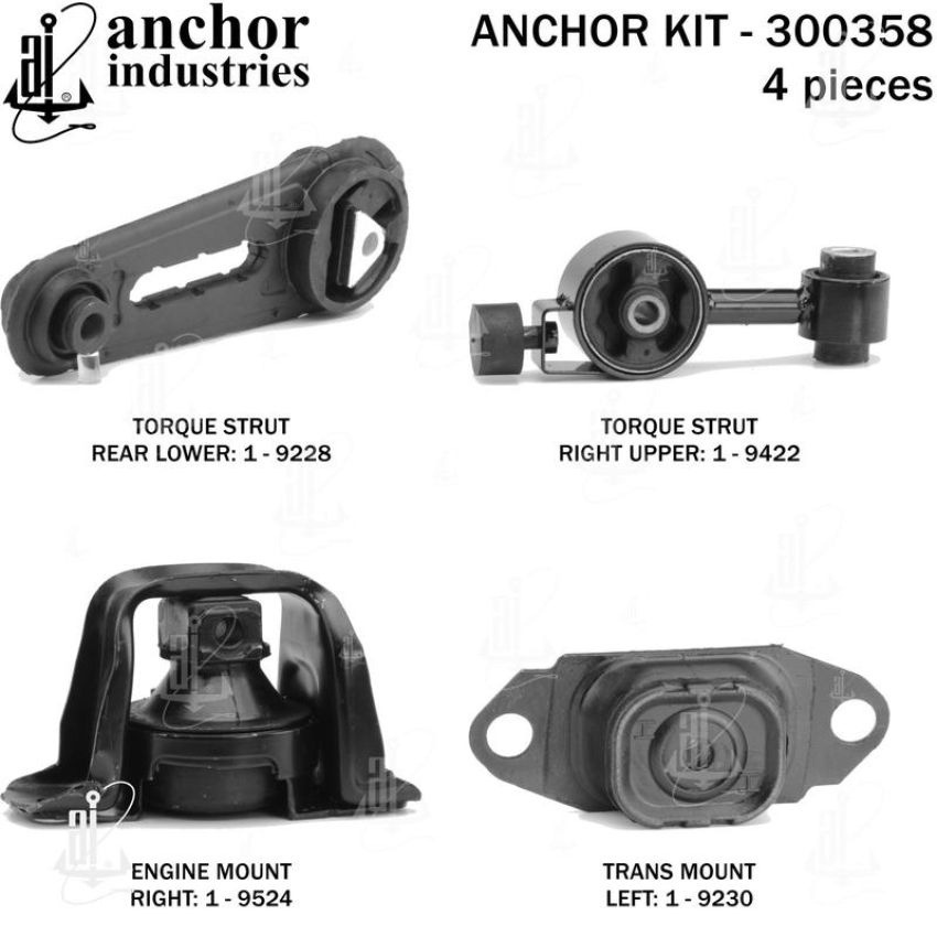 ANCHOR MOUNTS 300358 ENGINE MNT KIT