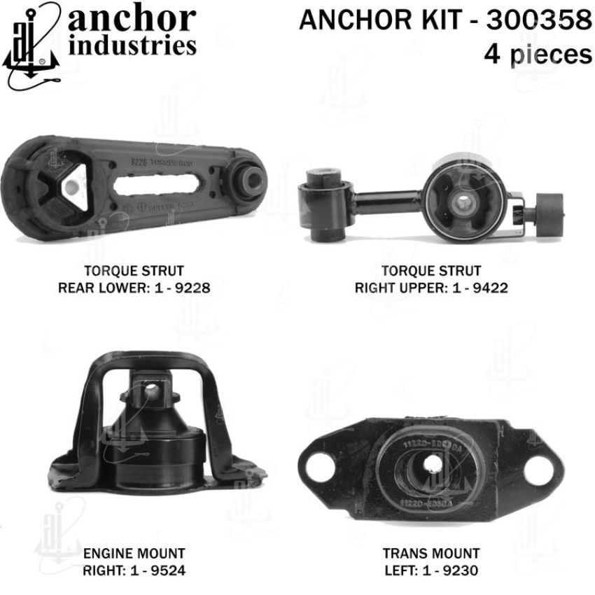 ANCHOR MOUNTS 300358 ENGINE MNT KIT