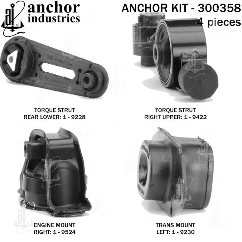 ANCHOR MOUNTS 300358 ENGINE MNT KIT