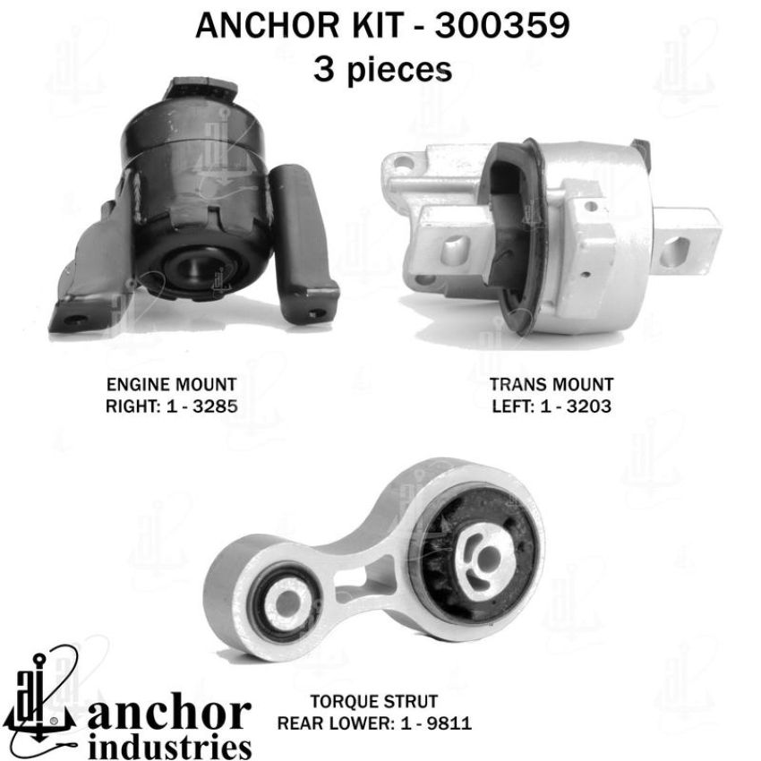 ANCHOR MOUNTS 300359 ENGINE MNT KIT