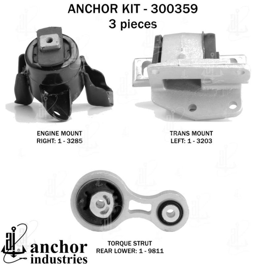 ANCHOR MOUNTS 300359 ENGINE MNT KIT