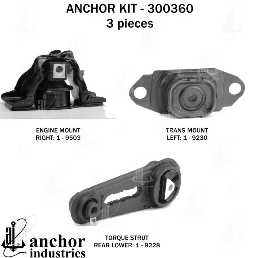 ANCHOR MOUNTS 300360 ENGINE MNT KIT