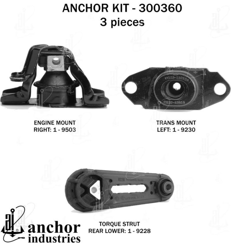 ANCHOR MOUNTS 300360 ENGINE MNT KIT
