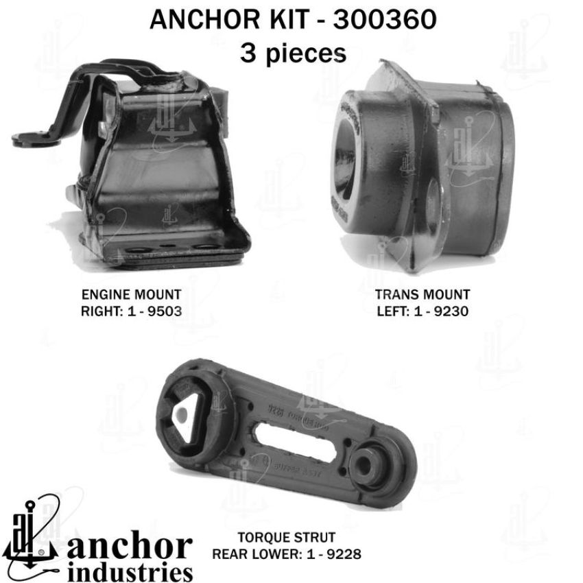 ANCHOR MOUNTS 300360 ENGINE MNT KIT