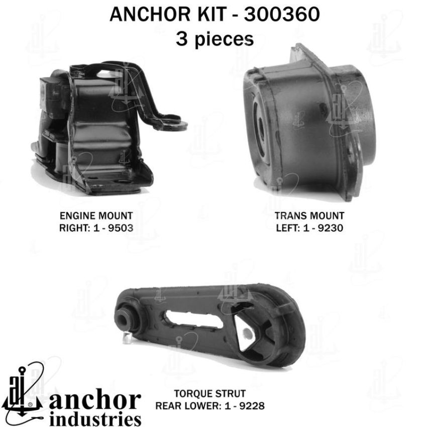 ANCHOR MOUNTS 300360 ENGINE MNT KIT