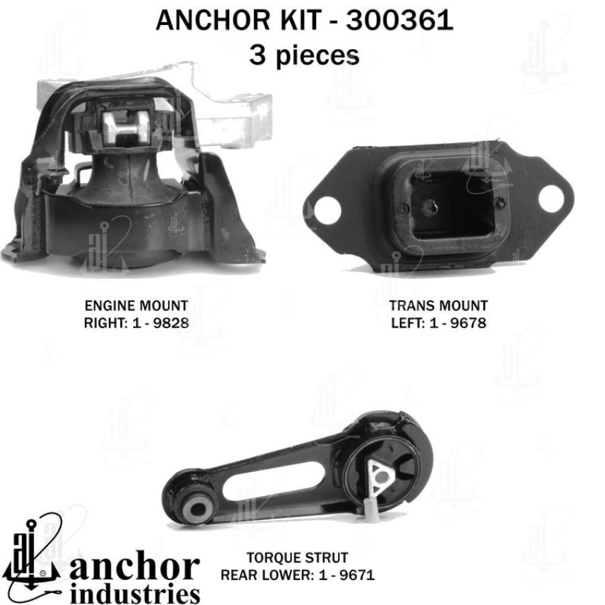 ANCHOR MOUNTS 300361 ENGINE MNT KIT
