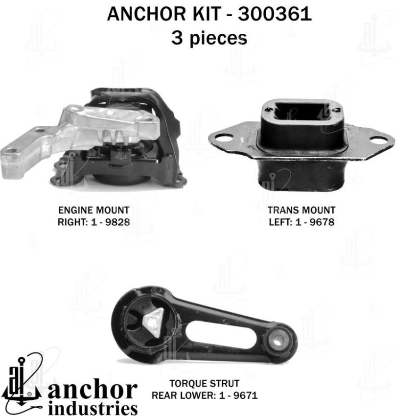ANCHOR MOUNTS 300361 ENGINE MNT KIT