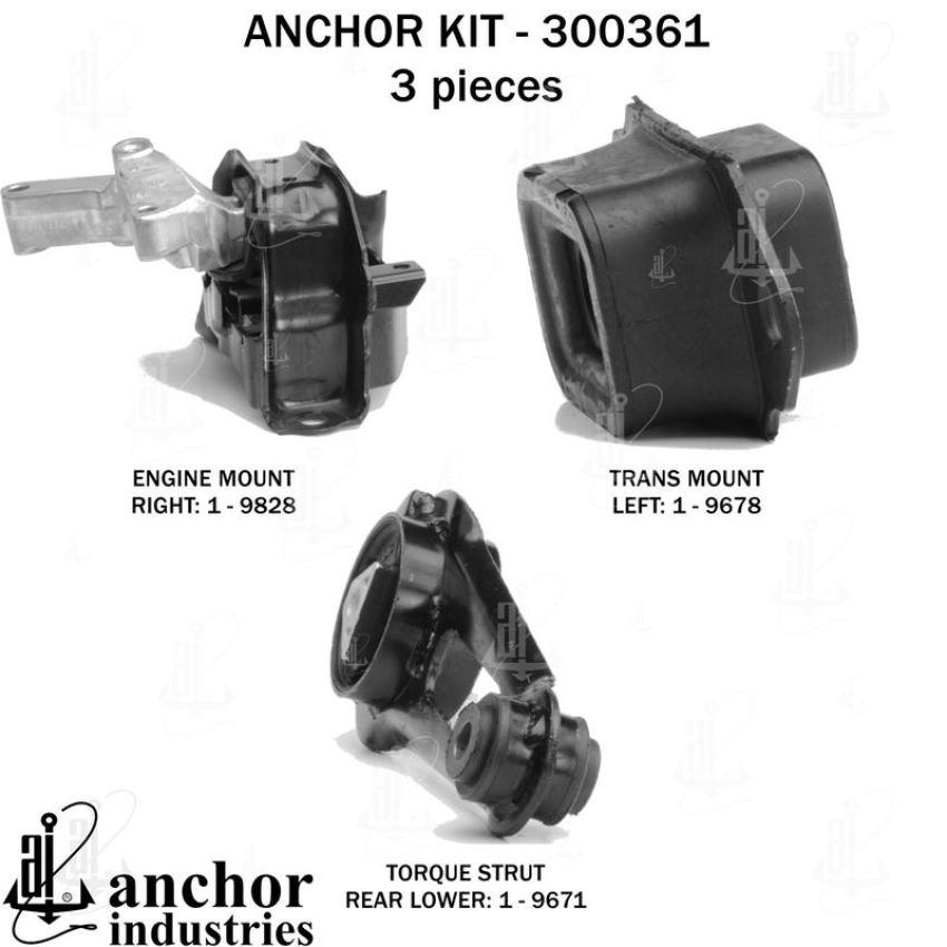 ANCHOR MOUNTS 300361 ENGINE MNT KIT