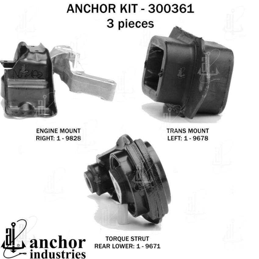 ANCHOR MOUNTS 300361 ENGINE MNT KIT