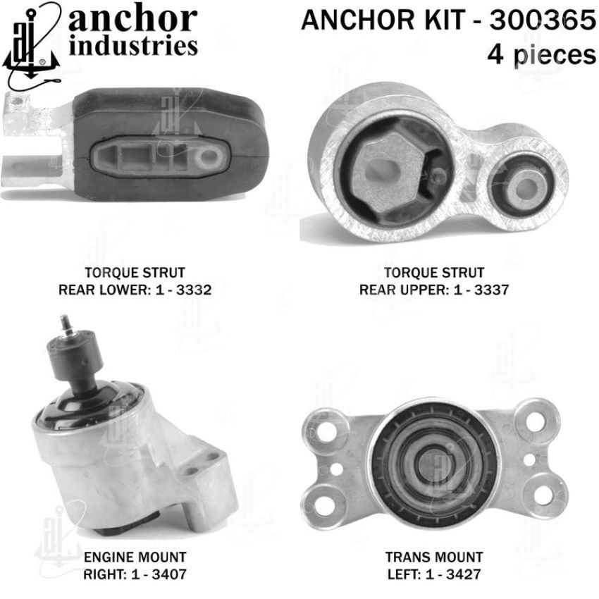 ANCHOR MOUNTS 300365 ENGINE MNT KIT
