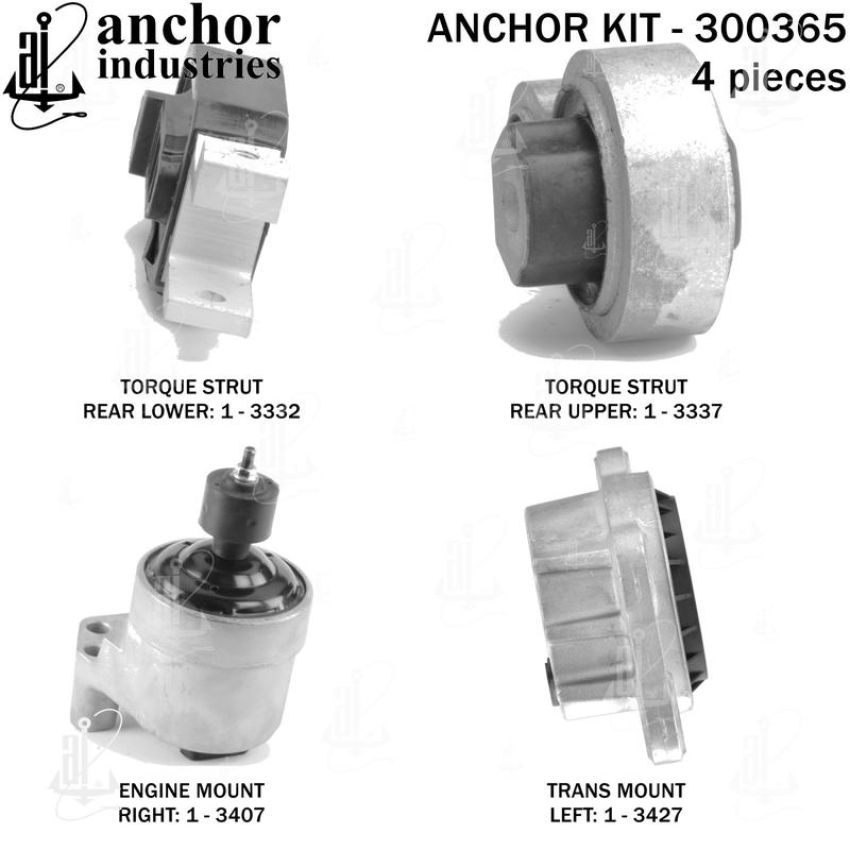 ANCHOR MOUNTS 300365 ENGINE MNT KIT