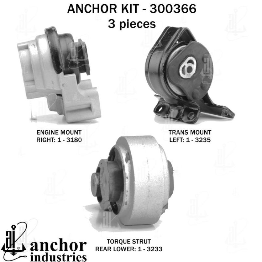 ANCHOR MOUNTS 300366 ENGINE MNT KIT