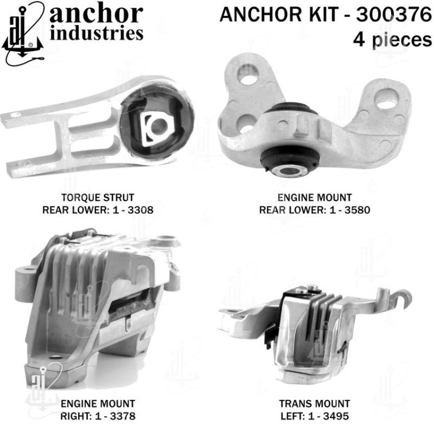 ANCHOR MOUNTS 300376 ENGINE MNT KIT