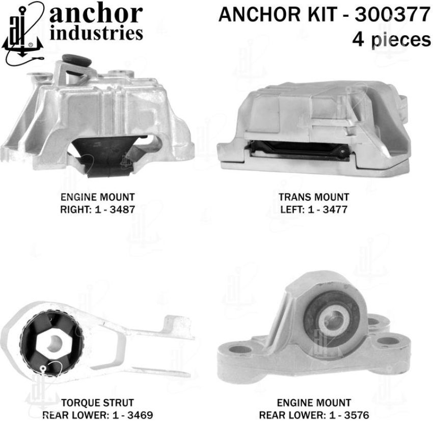 ANCHOR MOUNTS 300377 ENGINE MNT KIT