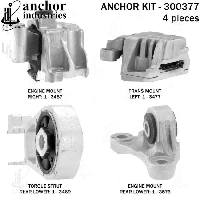 ANCHOR MOUNTS 300377 ENGINE MNT KIT