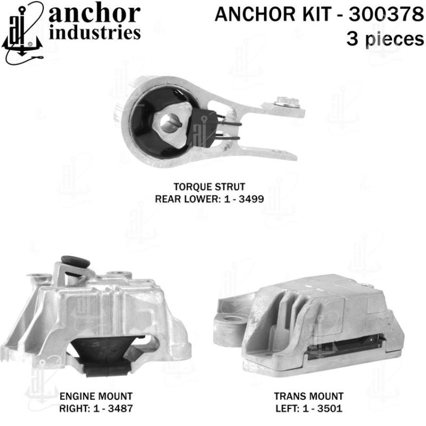 ANCHOR MOUNTS 300378 ENGINE MNT KIT