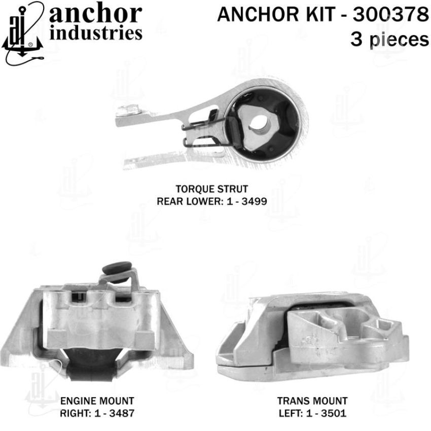 ANCHOR MOUNTS 300378 ENGINE MNT KIT