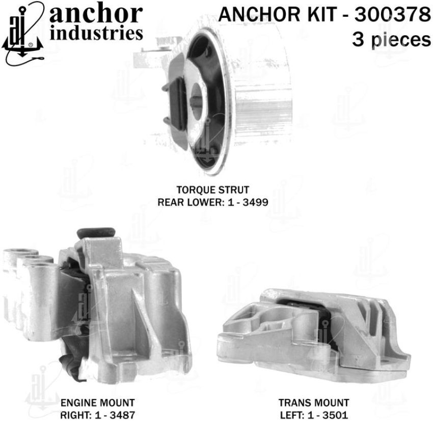 ANCHOR MOUNTS 300378 ENGINE MNT KIT