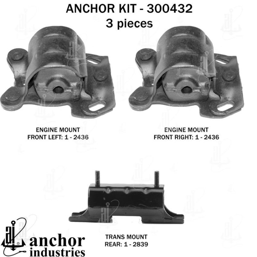 ANCHOR MOUNTS 300432 ENGINE MNT KIT
