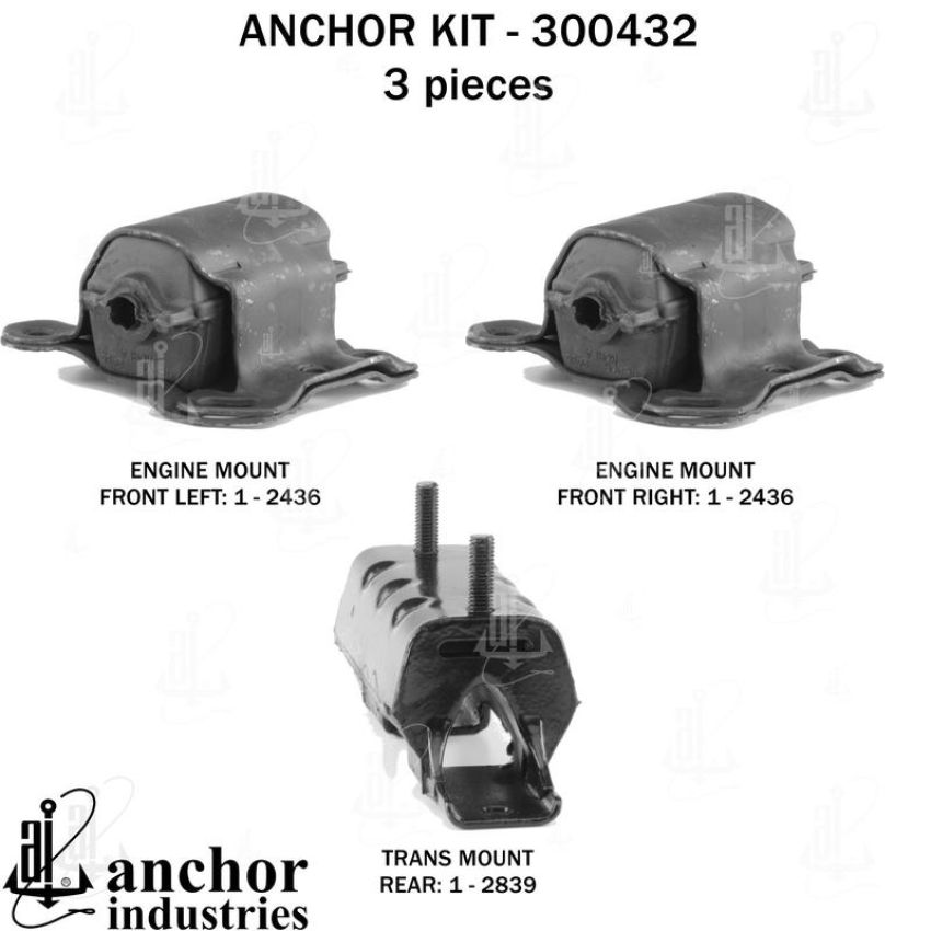 ANCHOR MOUNTS 300432 ENGINE MNT KIT