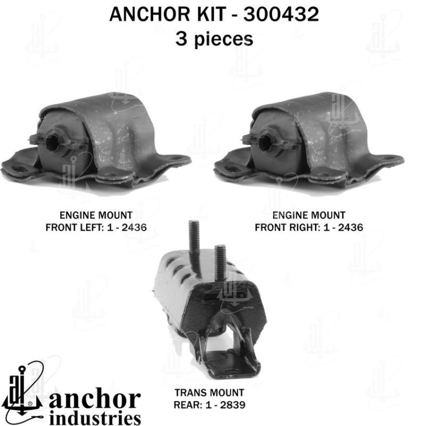 ANCHOR MOUNTS 300432 ENGINE MNT KIT