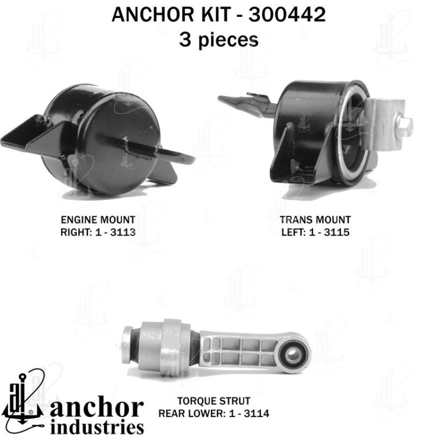 ANCHOR MOUNTS 300442 ENGINE MNT KIT