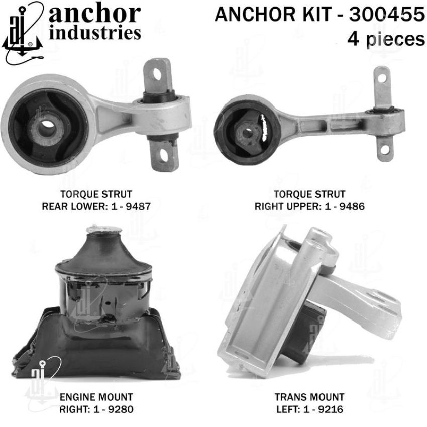 ANCHOR MOUNTS 300455 ENGINE MNT KIT