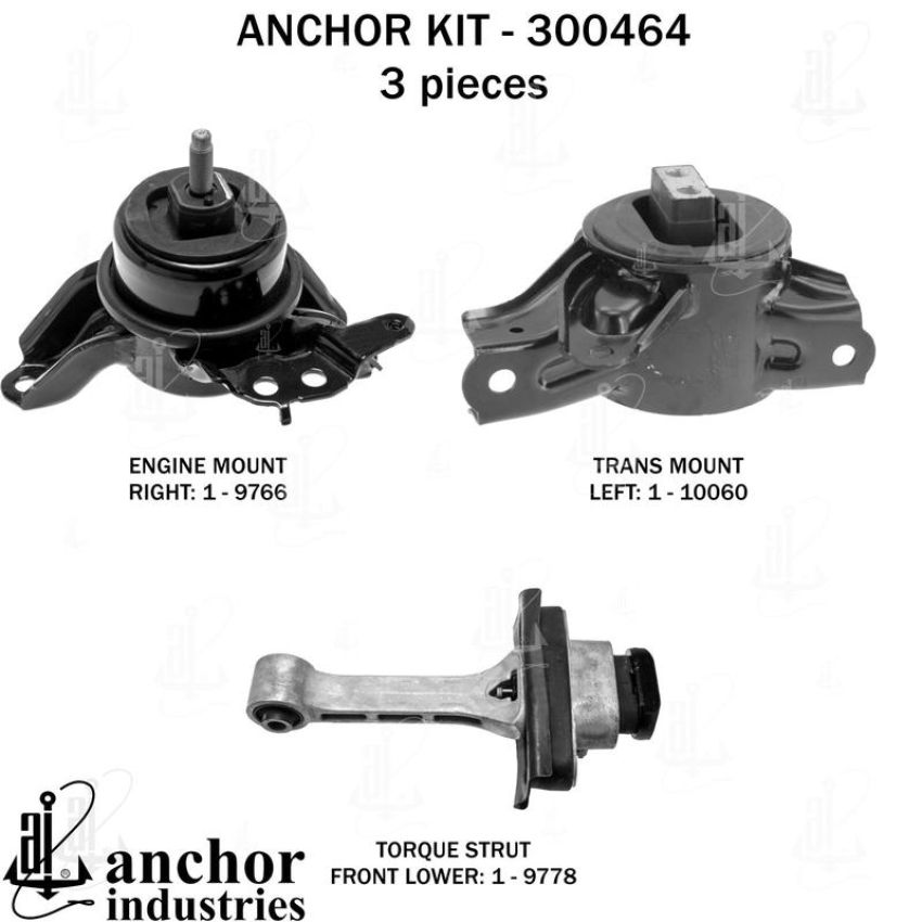 ANCHOR MOUNTS 300464 ENGINE MNT KIT