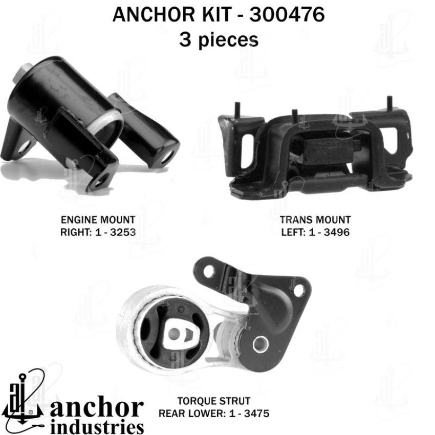 ANCHOR MOUNTS 300476 ENGINE MNT KIT
