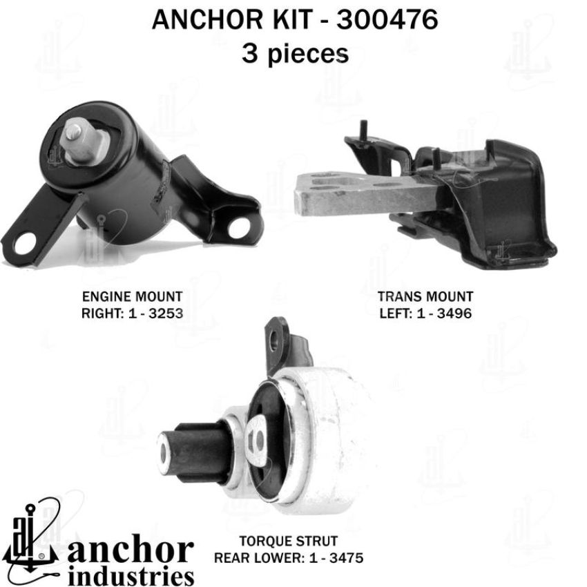ANCHOR MOUNTS 300476 ENGINE MNT KIT