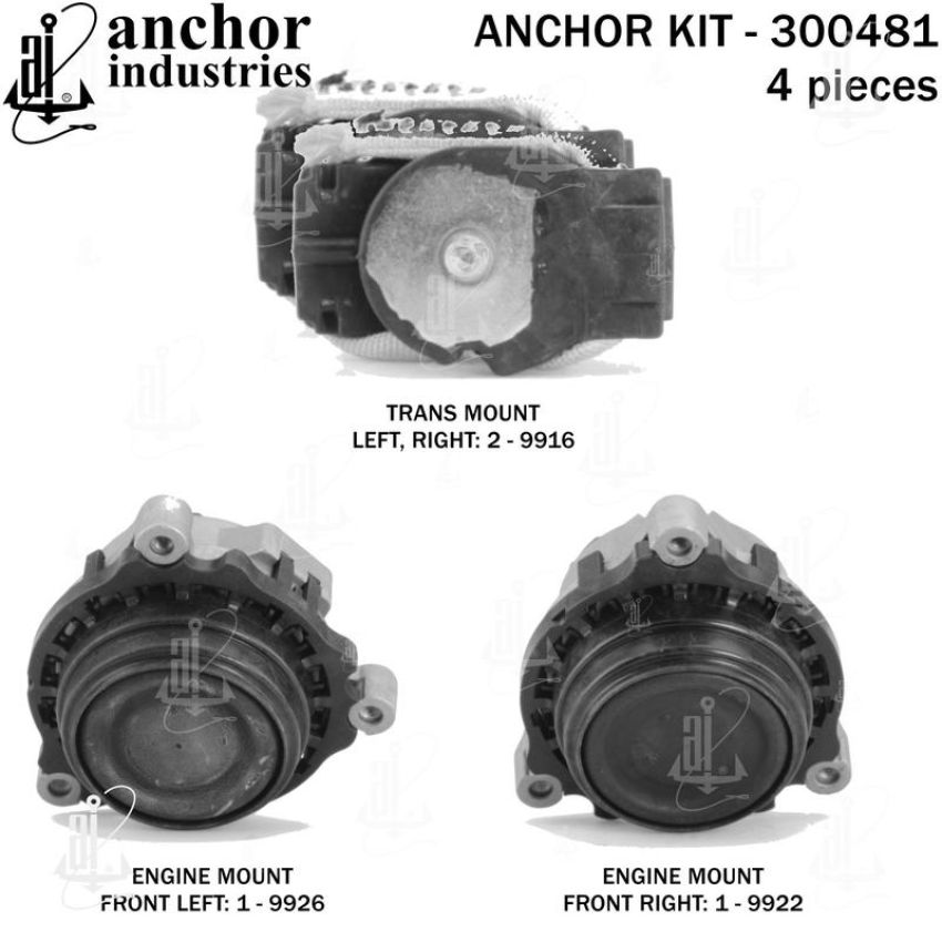 ANCHOR MOUNTS 300481 ENGINE MNT KIT
