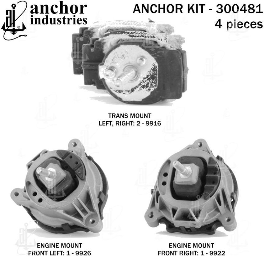 ANCHOR MOUNTS 300481 ENGINE MNT KIT