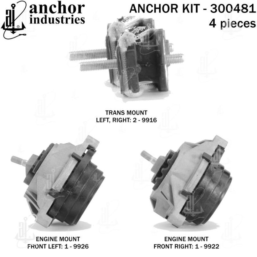 ANCHOR MOUNTS 300481 ENGINE MNT KIT