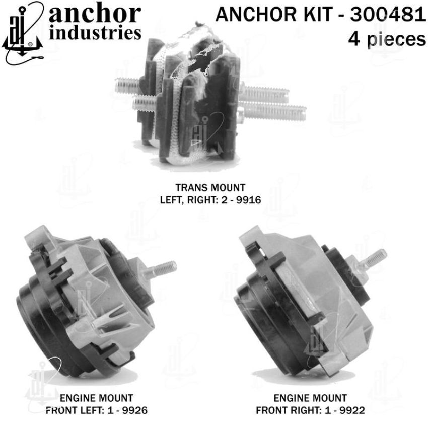 ANCHOR MOUNTS 300481 ENGINE MNT KIT