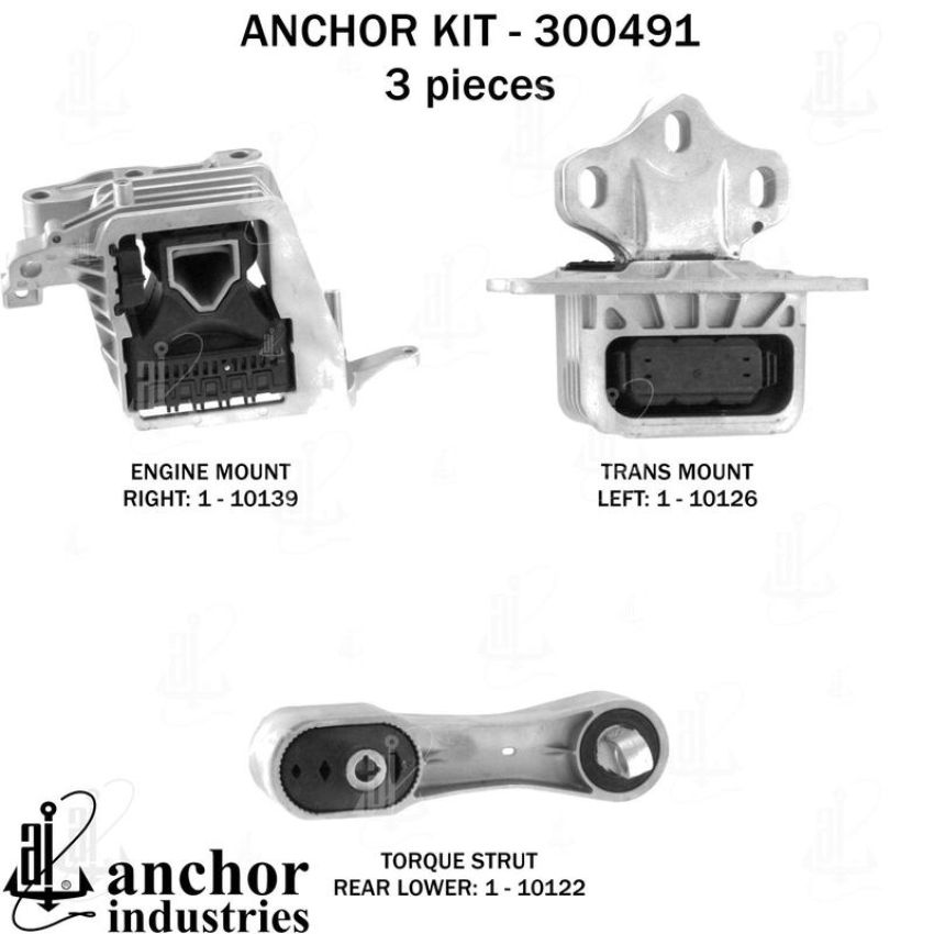 ANCHOR MOUNTS 300491 ENGINE MNT KIT